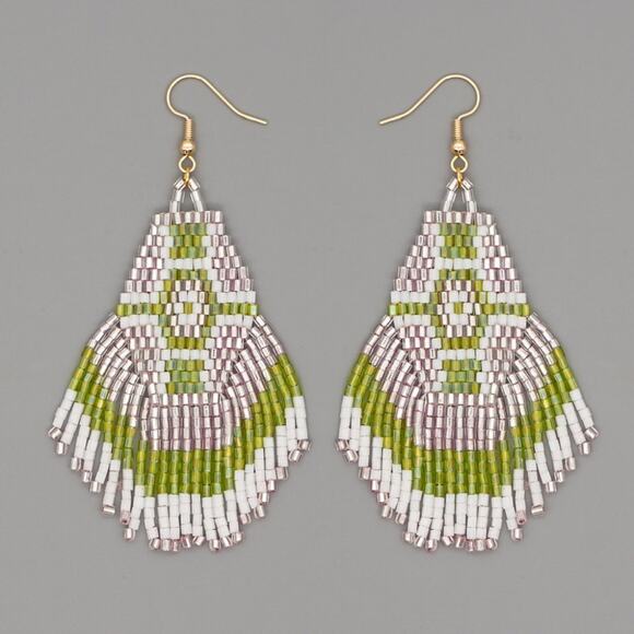 Boho Handmade Colorful Beaded Tassel Earrings - Picture 6 of 6